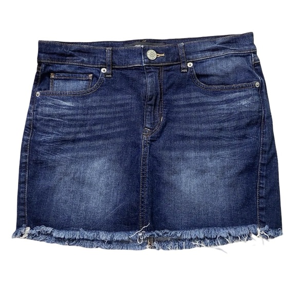 Express Dresses & Skirts - Express Jean Skirt - scissor  hem  - 4